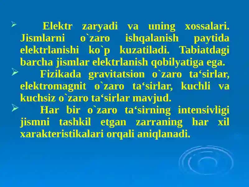 Elektr zaryadi va uning xossalari 2