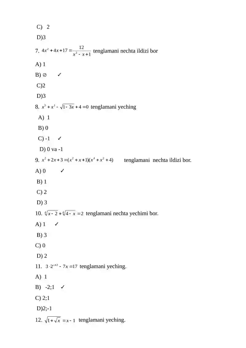 Matematikadan misol va masalalar yechish 2