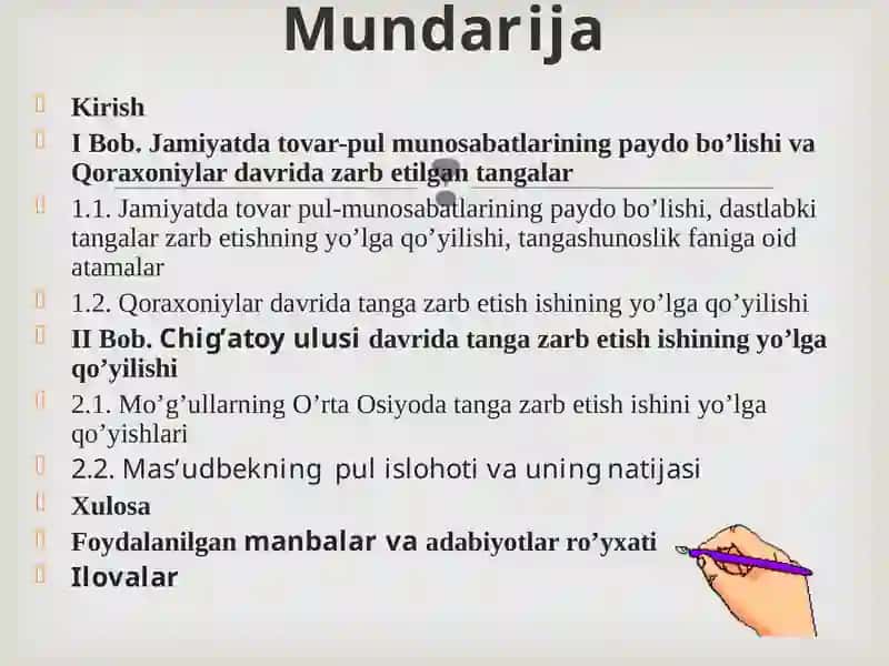Markaziy Osiyoda tanga zarb etilishi va tovar-pul munosabatlarining rivojlanishi tarixi slayd 2