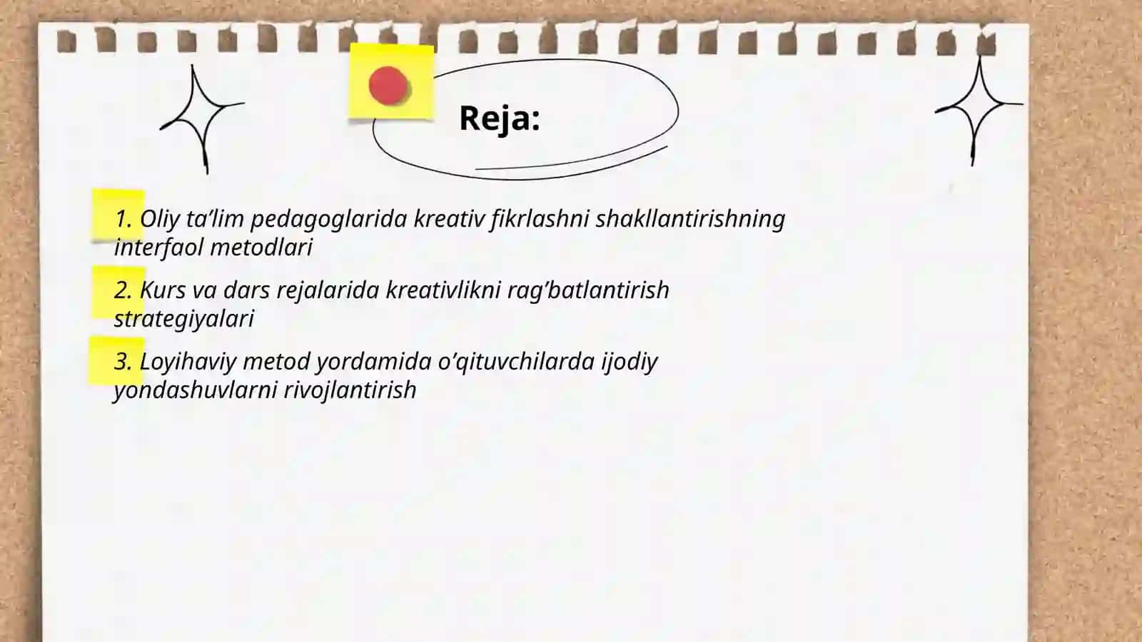 Oliy taʼlim pedagogiklari pedagogoklarida kreativlik sifatlarini rivojlantirish yoʻllari 2