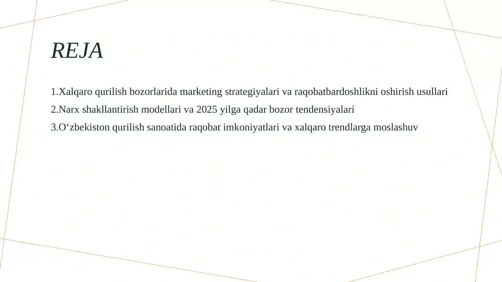Qurilishda marketing va narx shakllantirish: xalqaro bozor raqobati va 2025 trendlari 2
