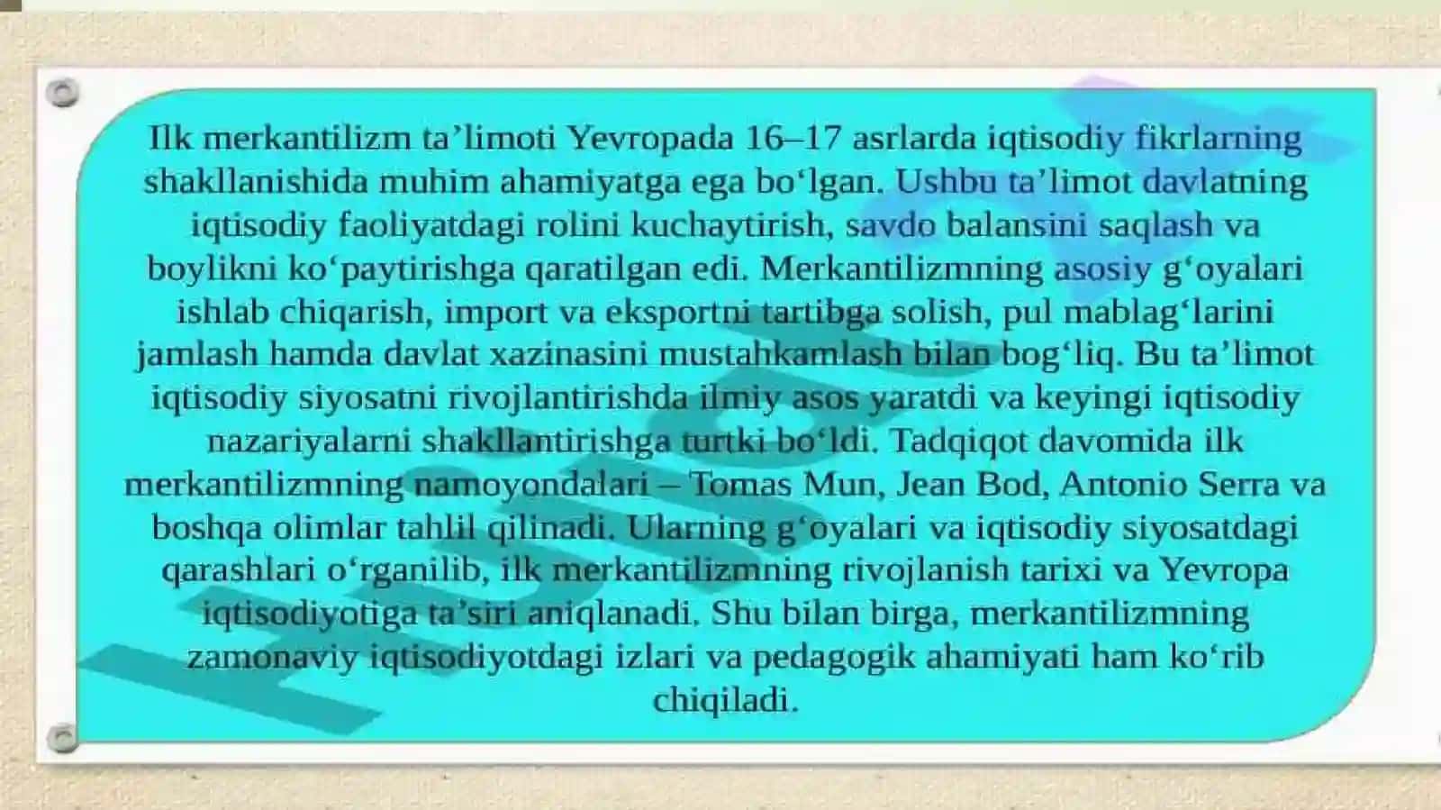 Ilk Merkantilizm Talimoti 2