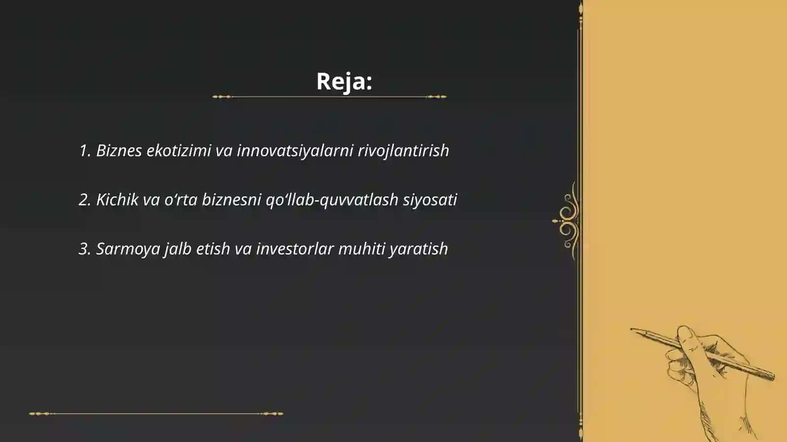 Jamiyat hayotida biznes sohasini rivojlantirish 2