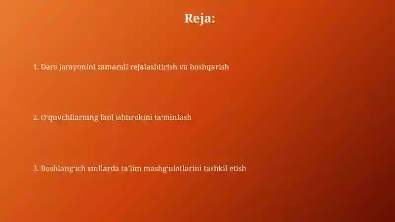 Boshlangʻich sinflarida tarbiya darslarini tashkil etish 2