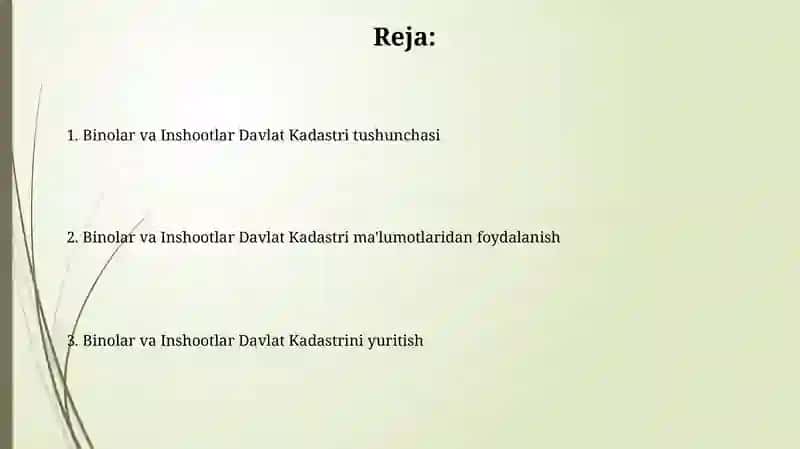 Bino va inshootlar davlat kadastri 2
