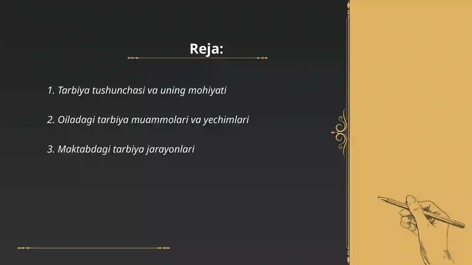 Tarbiya túsinigi haqqında 2
