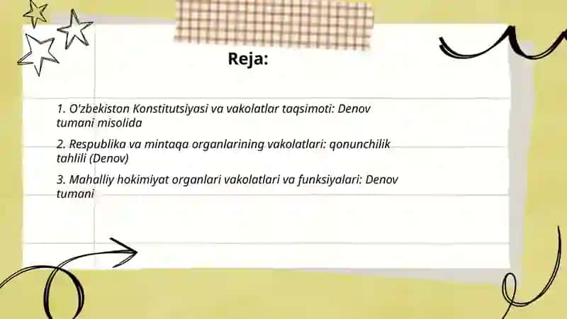 O'zbekistonning respublika, mintaqa va mahalliy boshqaruv organlari o'rtasidagi vakolatlarni taqsimlash mexanizmi 2