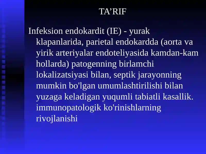 Glomerulonefrit , endokardit , yarali kolit va boshqa kasalliklar kelib chiqishida mikroorganizmlarni ahamiyati . 2