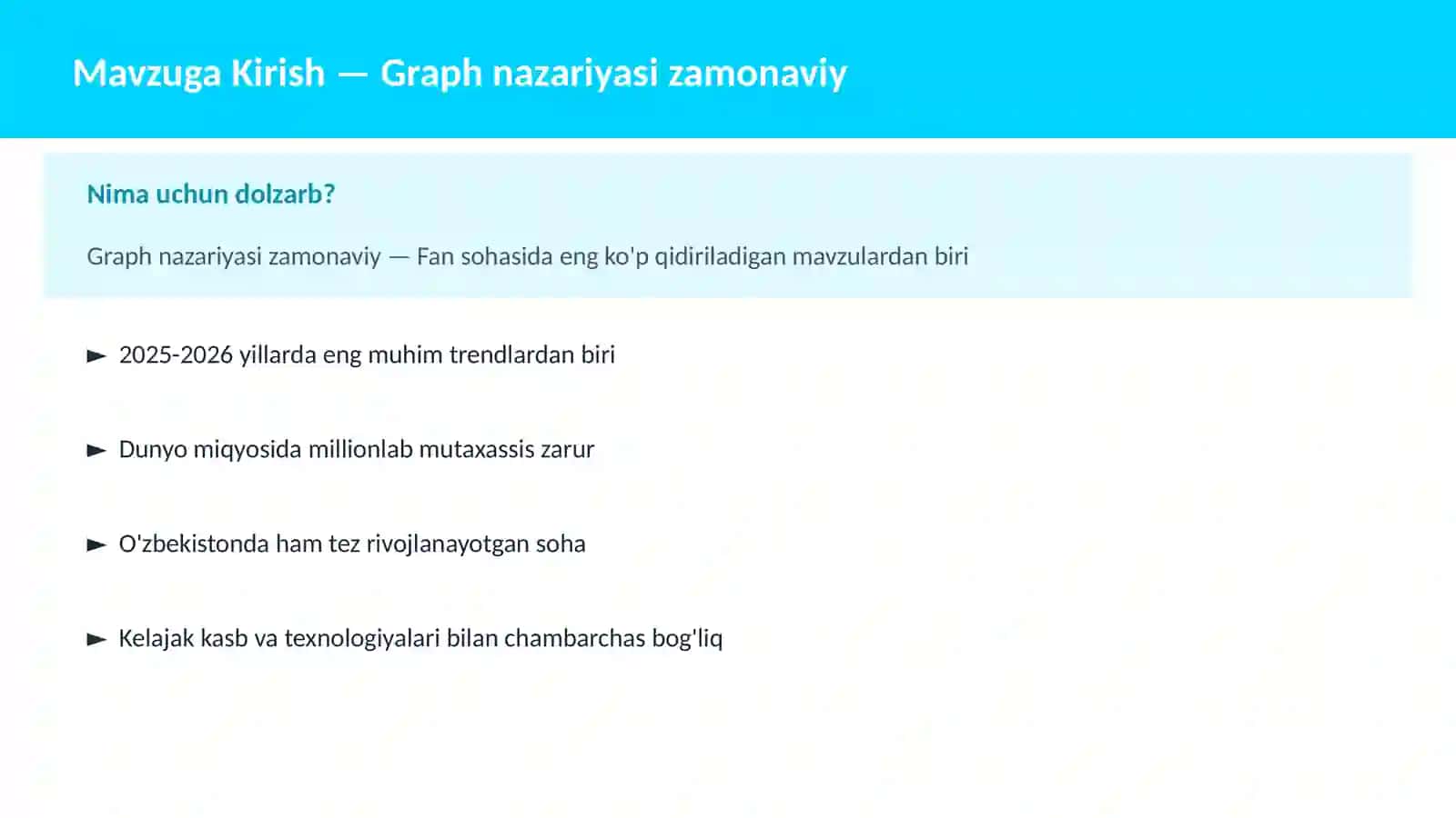 Graph nazariyasi zamonaviy 2