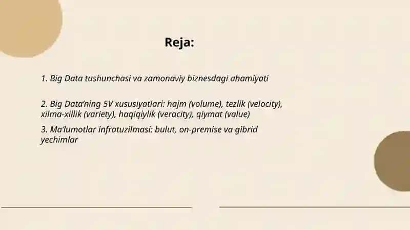 Zamonaviy biznesdagi Big Data xususiyatlari va ro'lini o'rganish 2