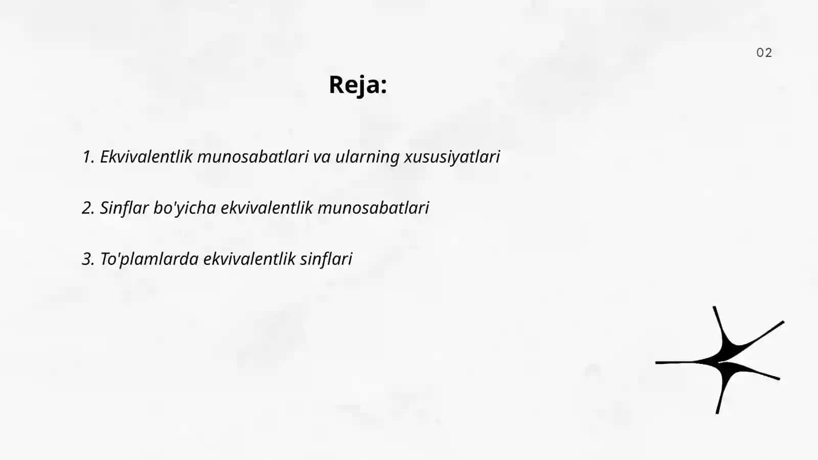 Ekvivalentlik munosabatlari 2
