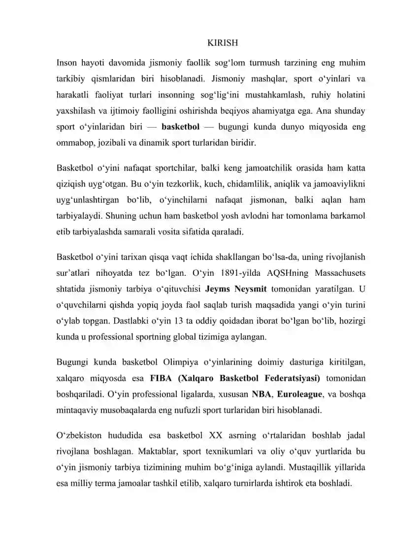 Basketbol o'yinining rivojlanish tarixi va rivojlanish bosqichlari 2
