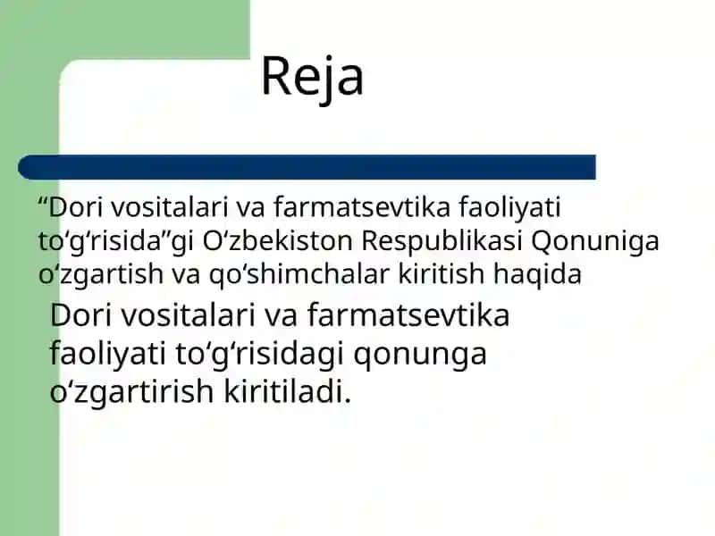 Dori vositalari va farmatsevtika faoliyati to‘g‘risida 2