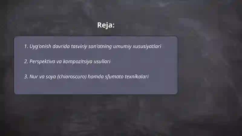 Uyg'onish davrida tasviriy san'at 2