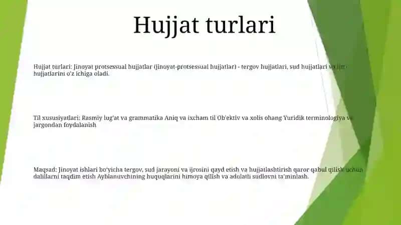 Jinoyat Protsessual Hujjatlar Va Ularning Til Xususiyatlari 2