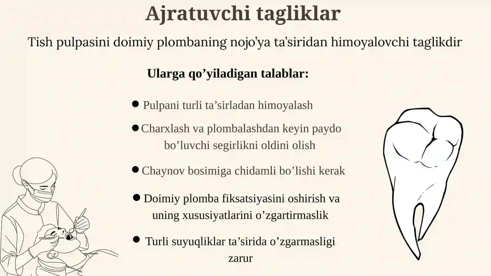 Ajratuvchi va davolovchi tagliklar. Sement asosli plomba ashyolari. Fosfat kislota asosli sementlar.Tarkibi va xususiyatlari 2