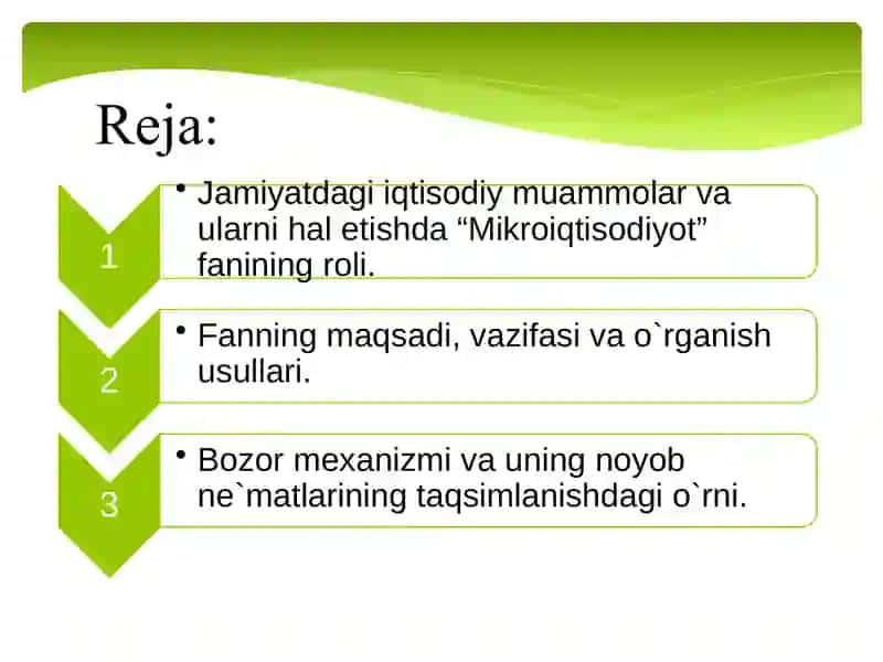 MIKROIQTISODIYOT FANINING MAZMUNI, MAQSADI VA VAZIFALARI 2