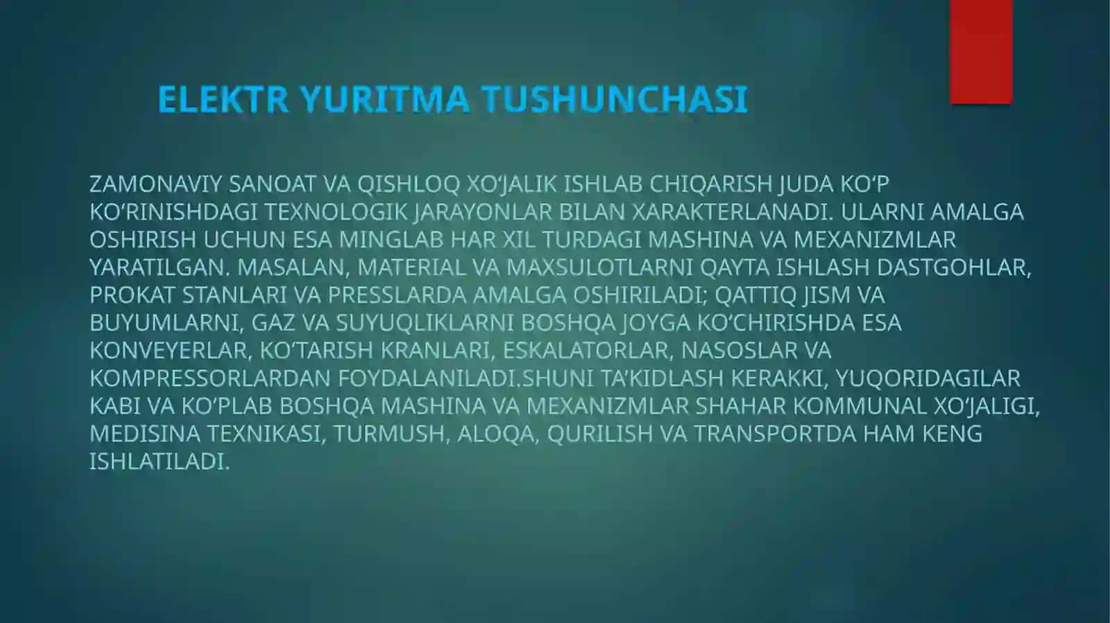 Guruxli va individual elektr yuritma tahlili 2