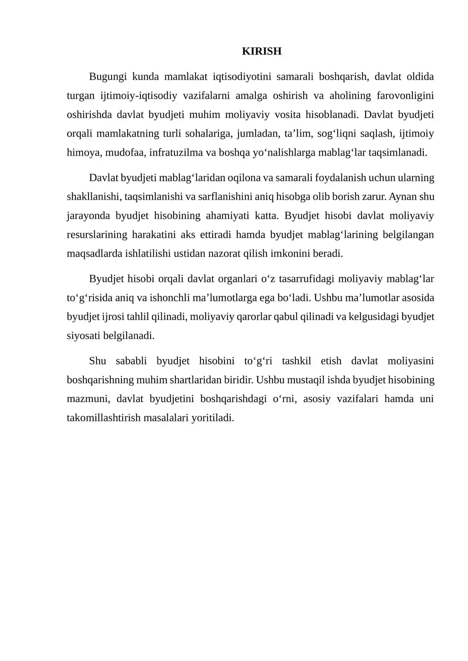 Byudjet hisobining davlat byudjetini boshqarishdagi ahamiyati 2
