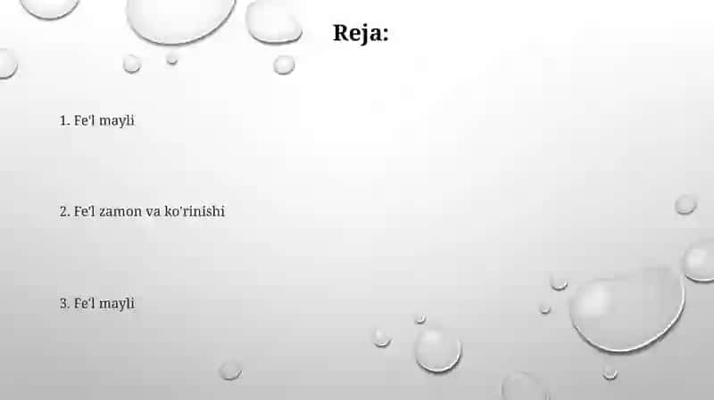 Fe'lning grammatik kategoriyalari 2