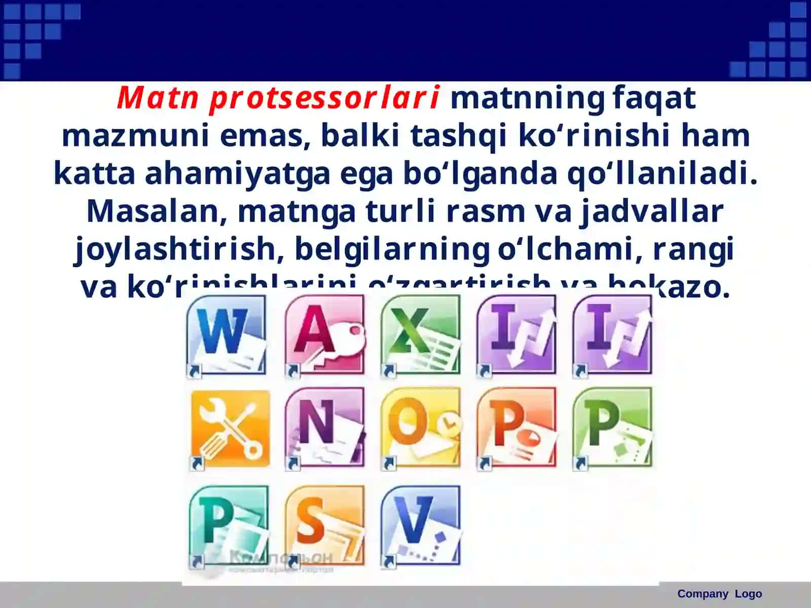 MS word matn protsessori interfeysi 2