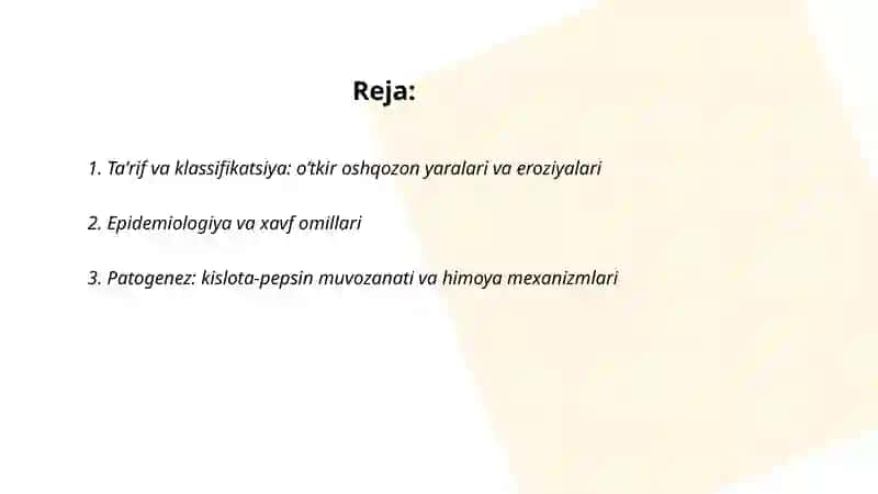 Oshqozon o’tkir yaralari va eroziyalari 2