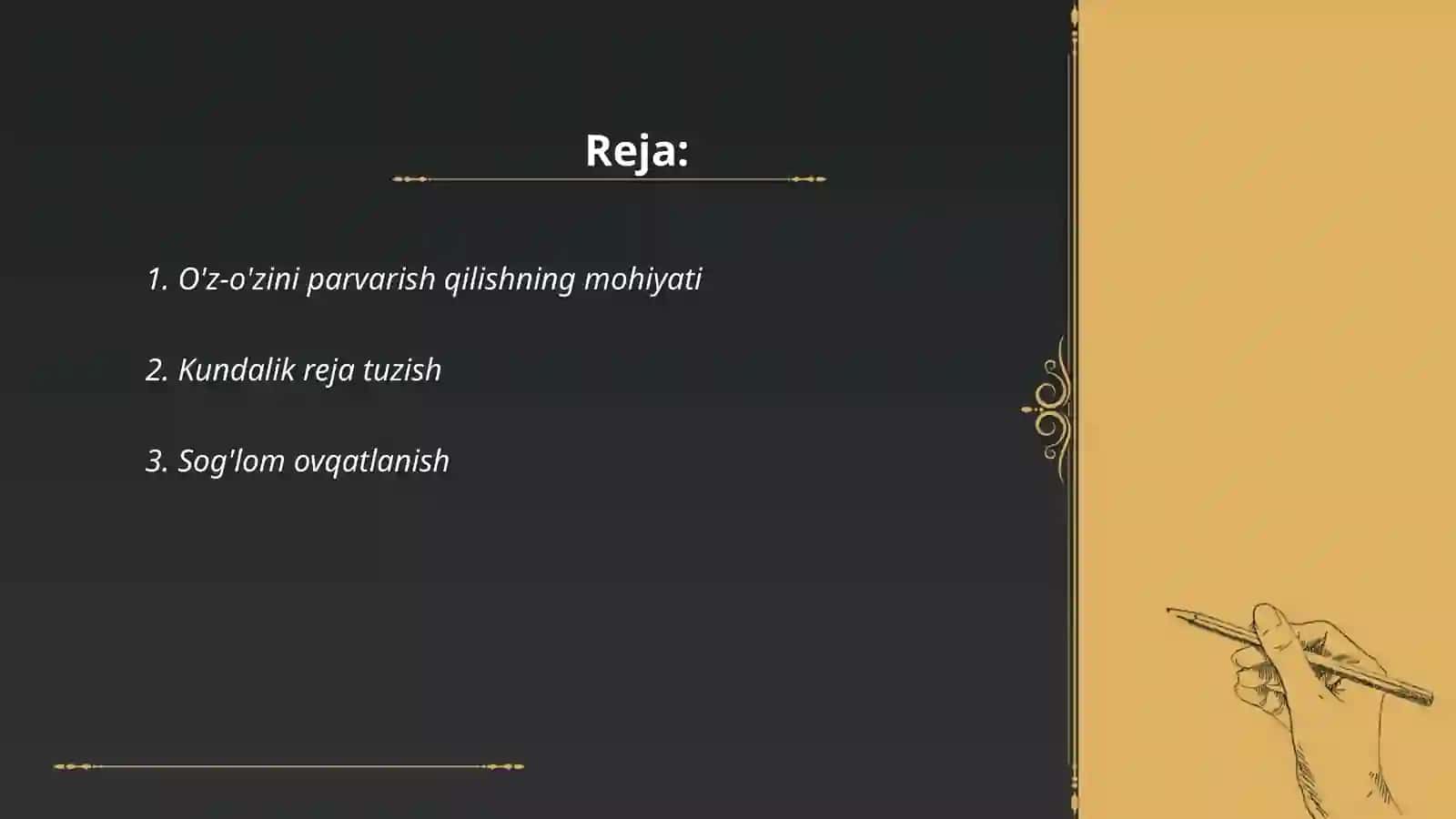 O'z-o'zini parvarish qilishning mohiyati 2