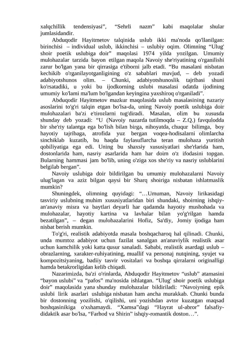 Mumtoz adabiyotda badiiy uslub tushunchasi 2