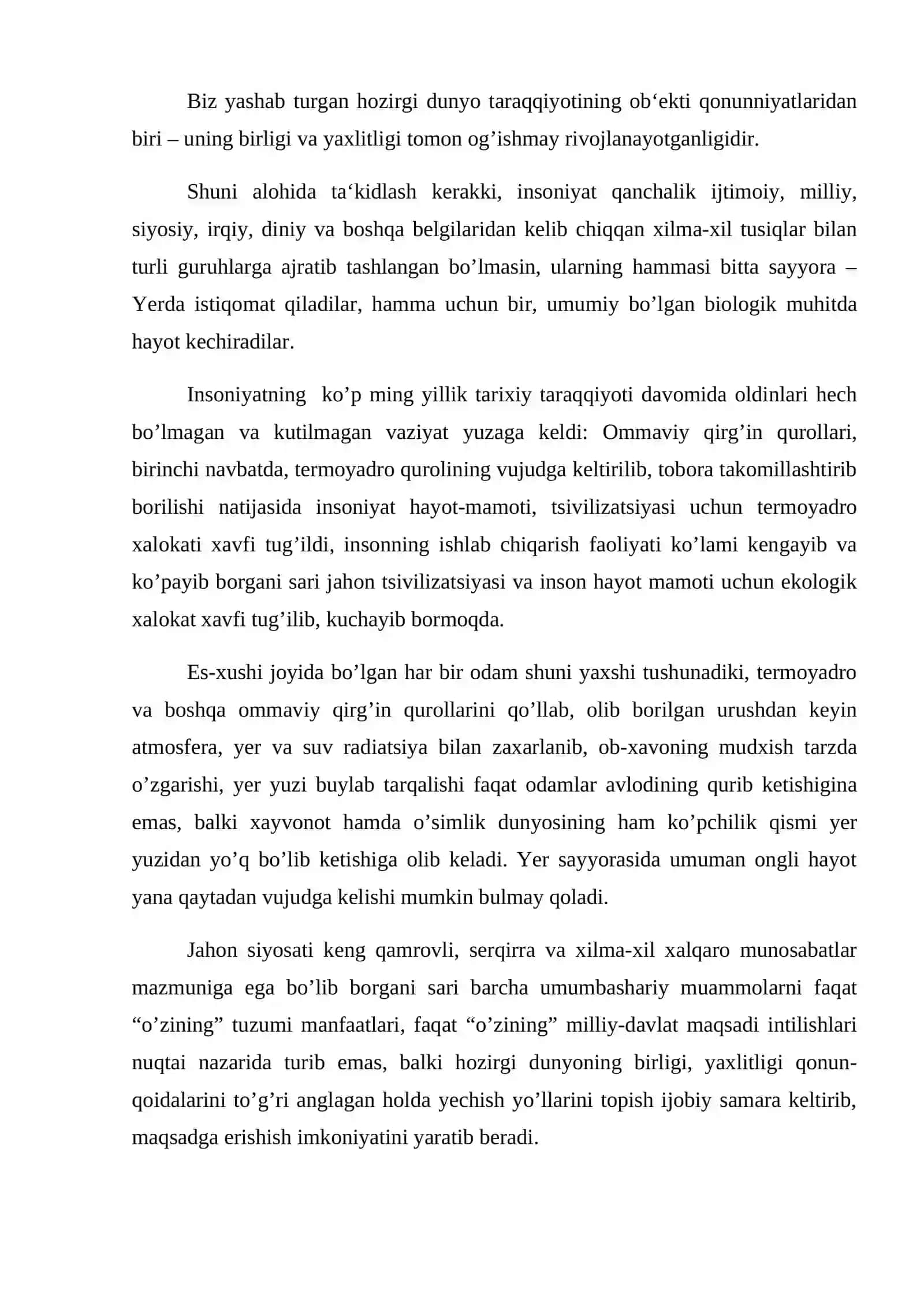 Umumbashariy siyosiy muammolar 2