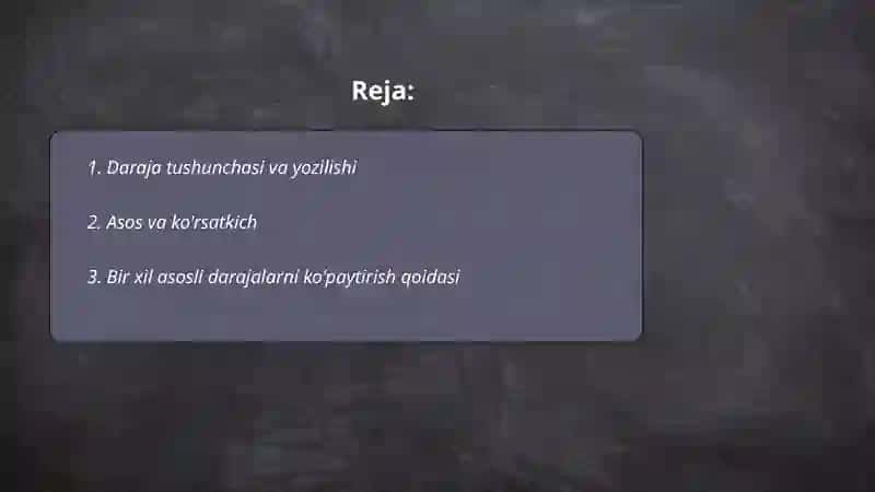 Daraja va uning hossalari 2
