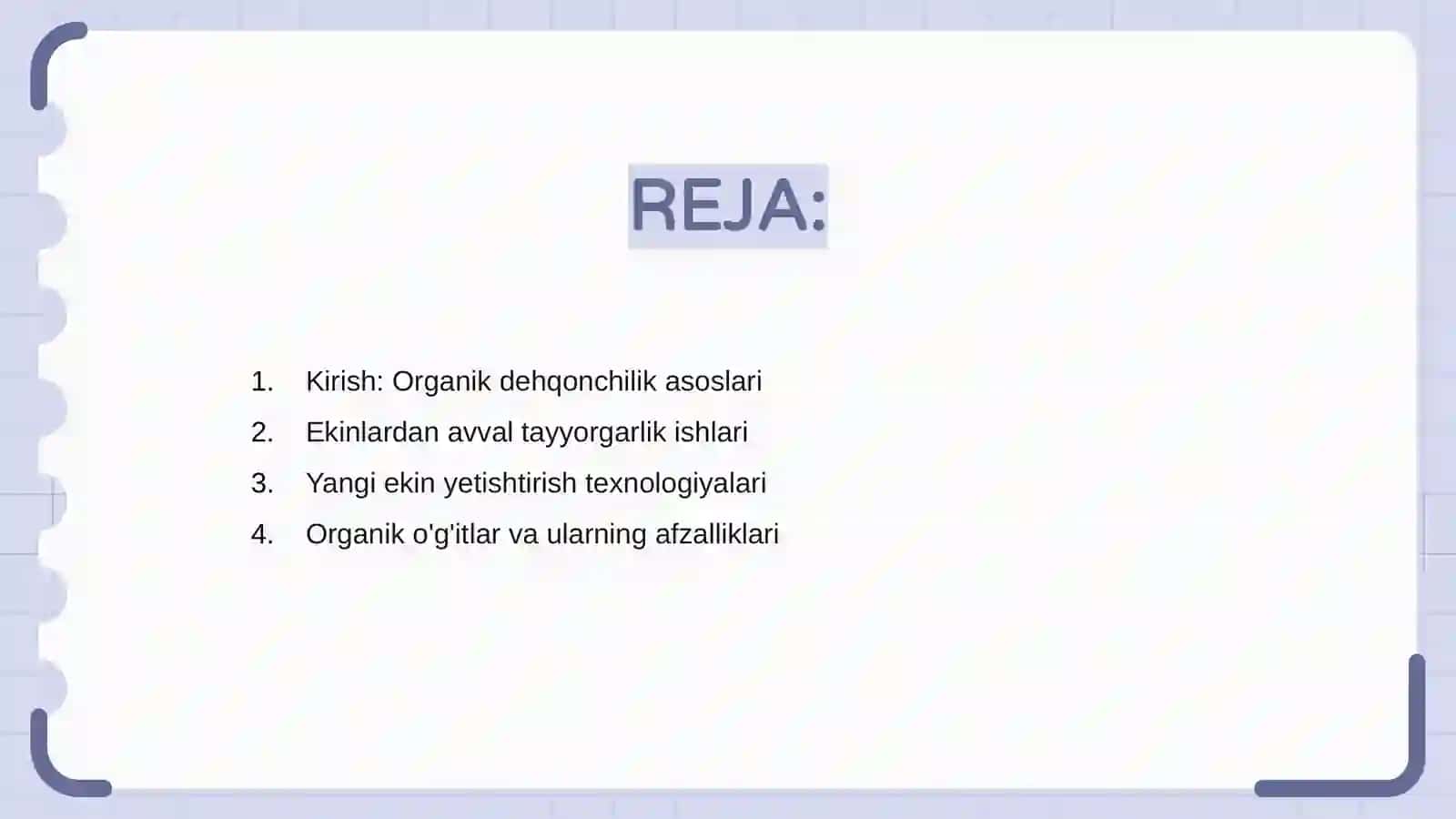 Organik dehqonchilikda ekin yetishtirish texnologiyalari 2