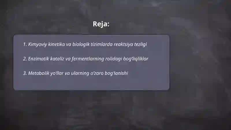 Kimyoviy va biologik jarayonlardagi bogʻliqliklarni oʻrganish 2
