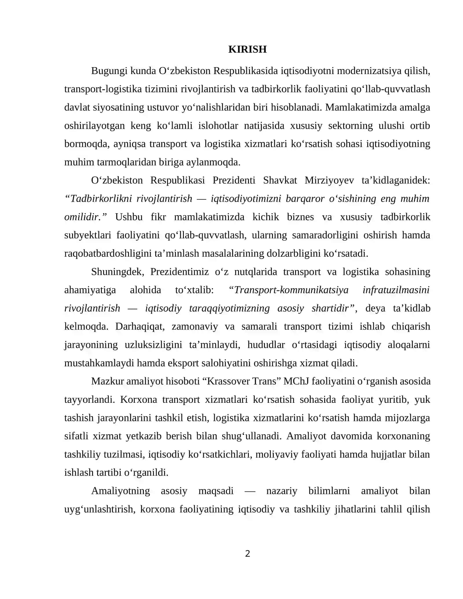 MILLIY BANK CHILONZOR FILIALI amaliyot hisoboti 2