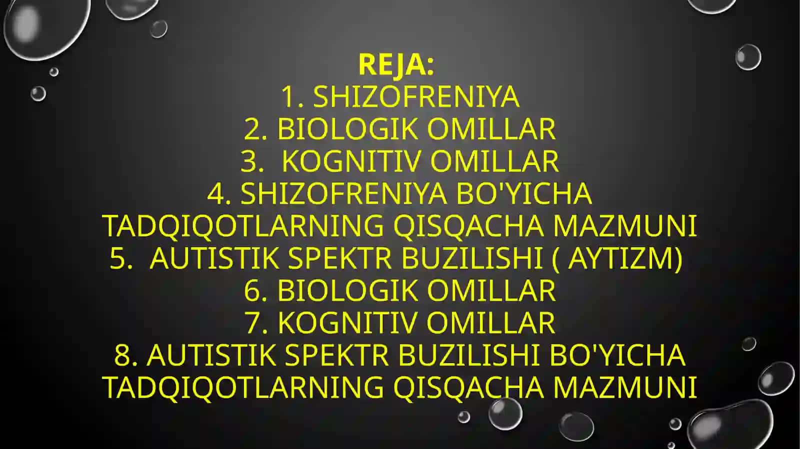 Shizofreniya va Atistik spektrbuzilishi 2