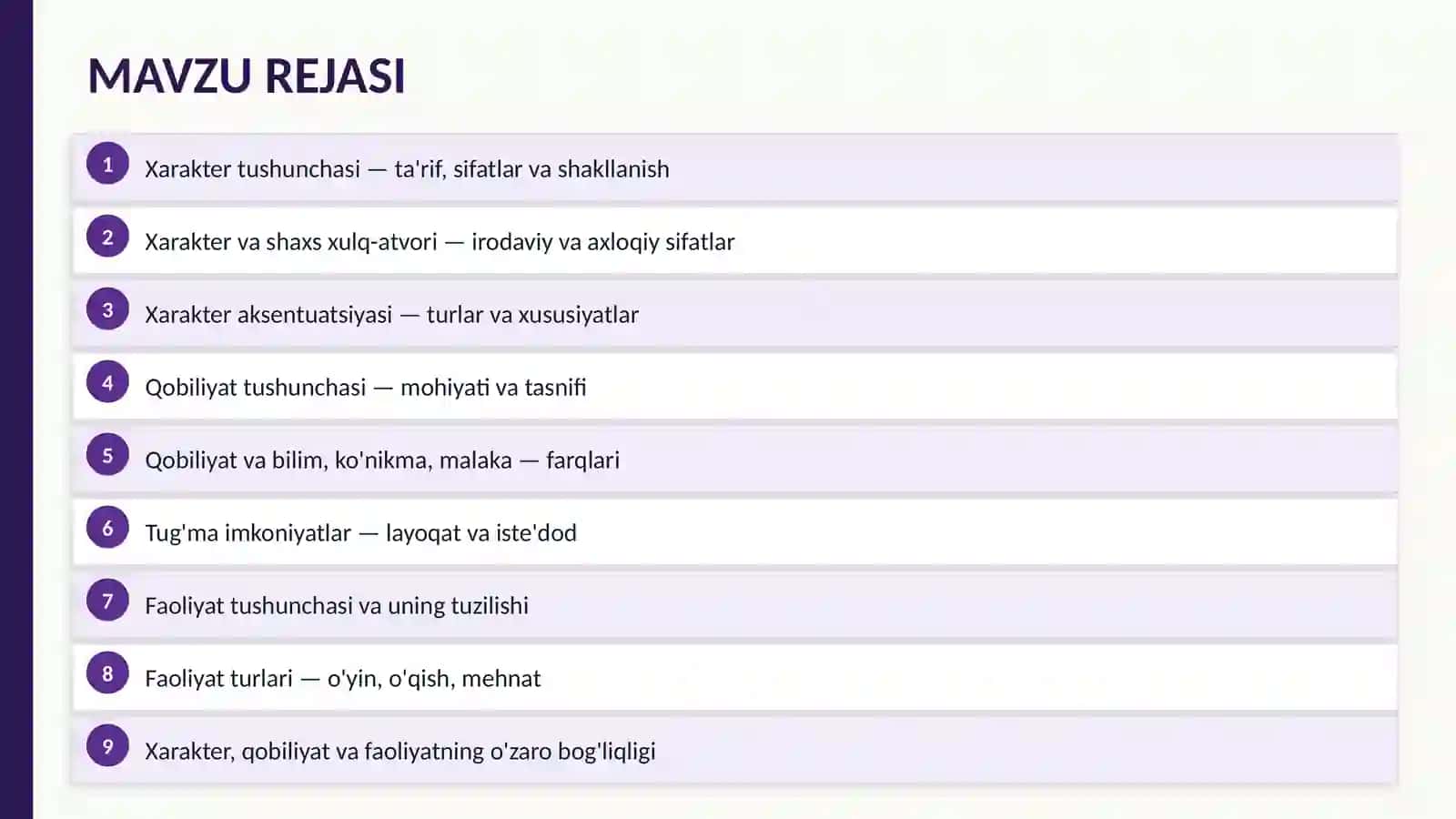 Xarakter qobiliyat haqida 2