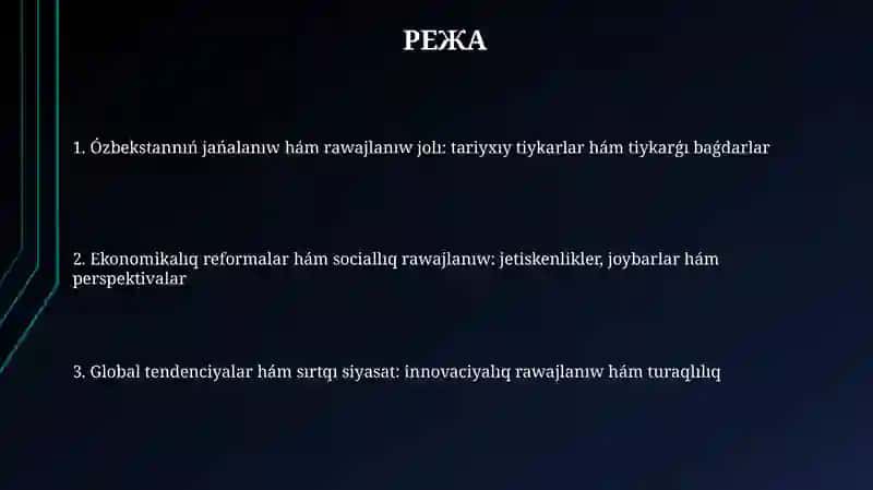 Ózbekstannıń jańalanıw hám rawajlanıw jolı: Tariyxıy tiykarlar 2