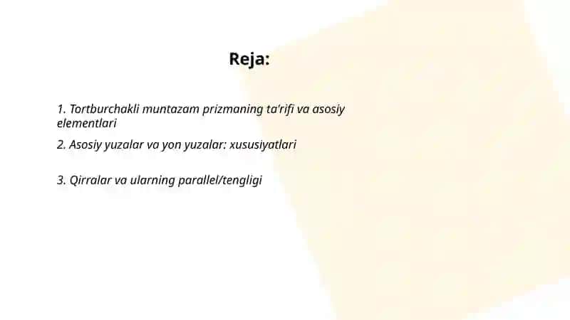 Tortburchakli muntazam prizma 2
