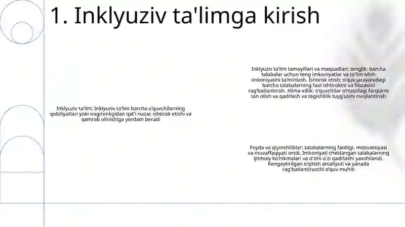 Inklyuziv TaʼLimning Tamoyillari Va Unga BoʻLgan Ehtiyojlar Va Uning Sabablari, Bosqichlari 2