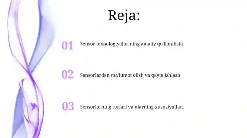 Sensorlar ishlatilishi 2