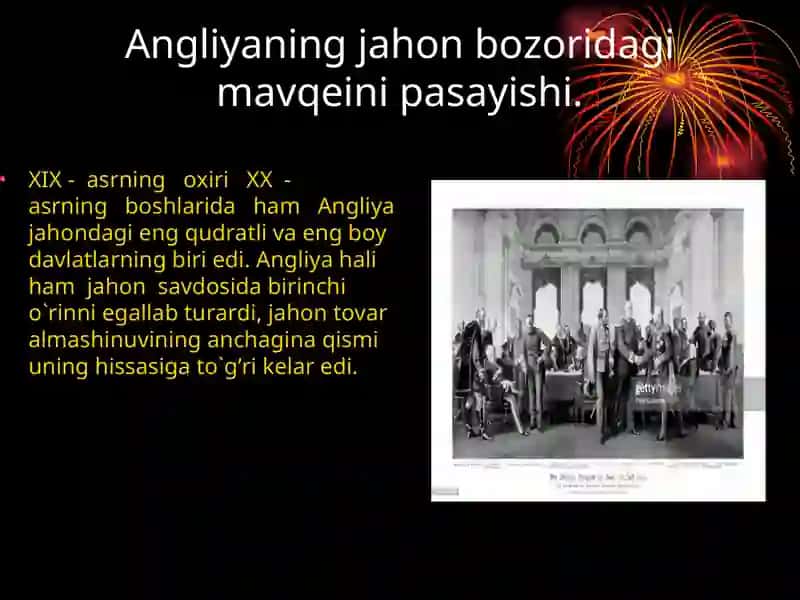 Angliyaning jahon bozoridagi mavqeini pasayishi 2