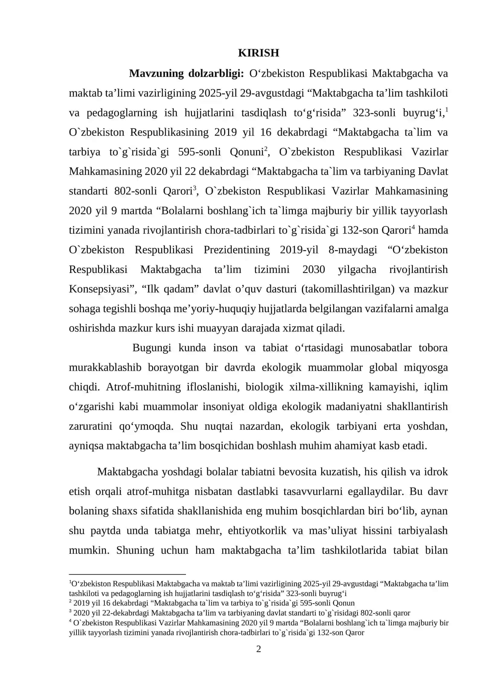 Maktabgacha ta’limda tabiat burchagini tashkil etish 2