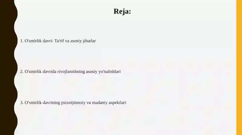 O'smirlik davri 2