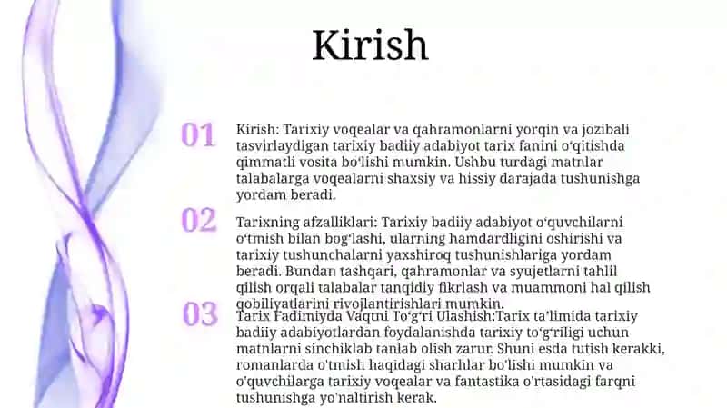 Tarix Fanini OʻQitishda Tarixiy Badiiy Adabiyotlardan Foydalanish 2