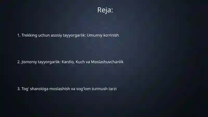 Trekking uchun asosiy tayyorgarlik: Umumiy ko'rinish 2