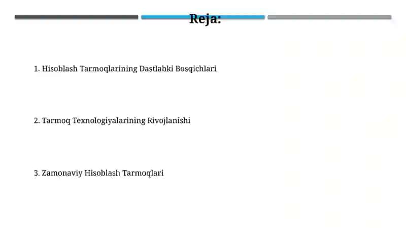 Hisoblash tarmoqlarining rivojlanish tarixi 2
