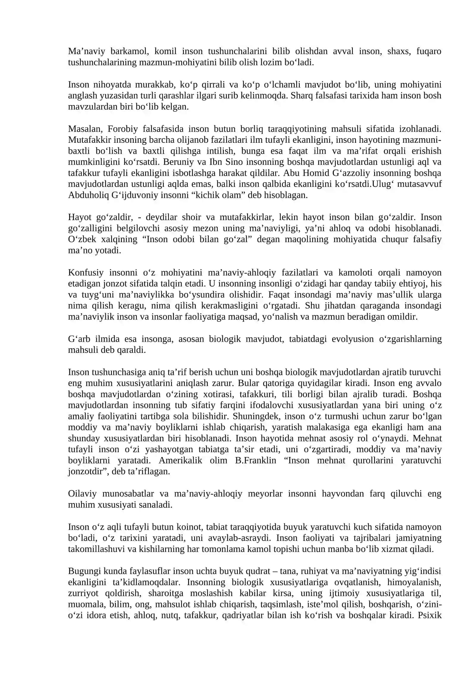BILIM INSON MANAVIY KAMOLOTI OMILI 2