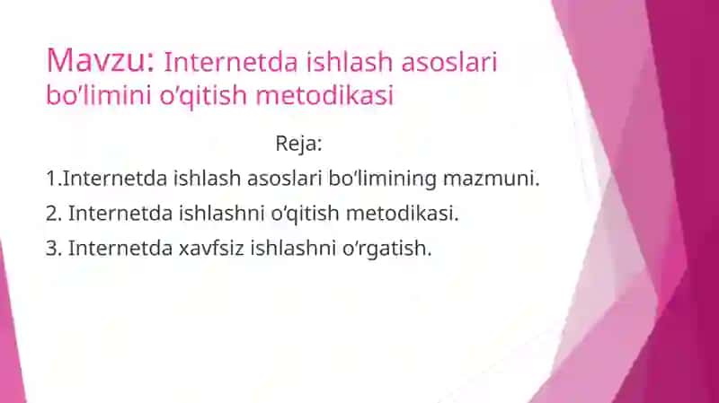 Informatika oʻqitish metodikasi 2