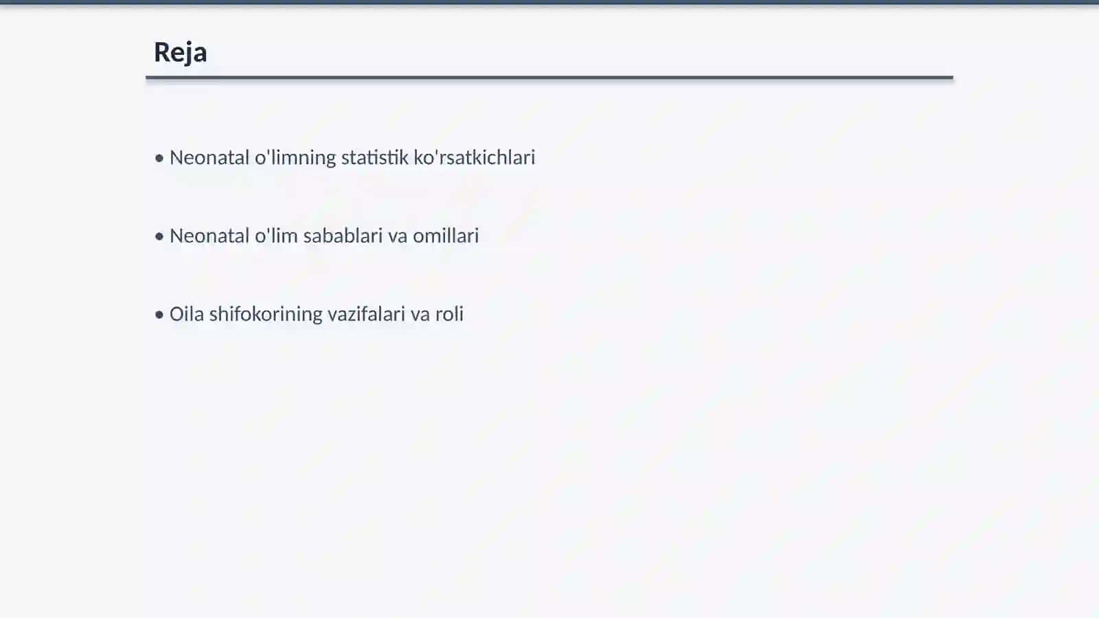 Neonatal Oʻlim va Uni Kamayishida Oila Shifokorining Roli 2