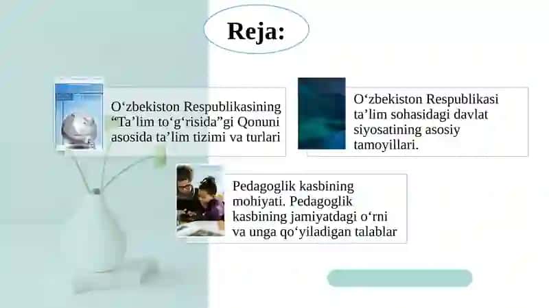 Oʻzbekiston Respublikasi ta'lim tizimini rivojlantirishning kontseptual asoslari 2