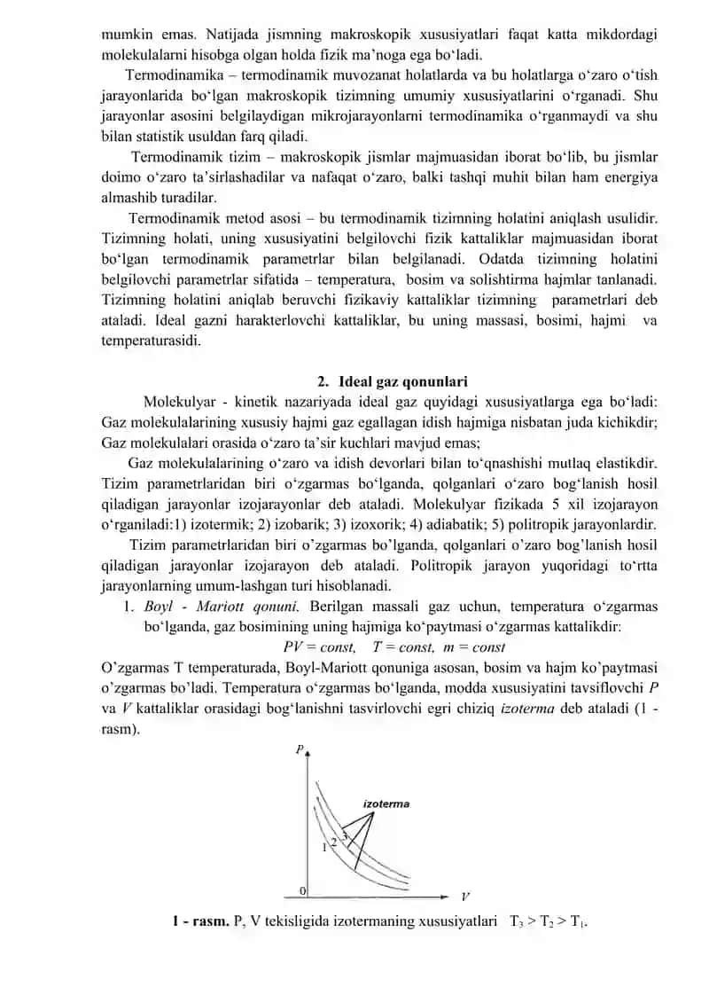 Tizimning mikroskopik xususiyatlarini o‘rganishda statistik va termodinamik usullar 2